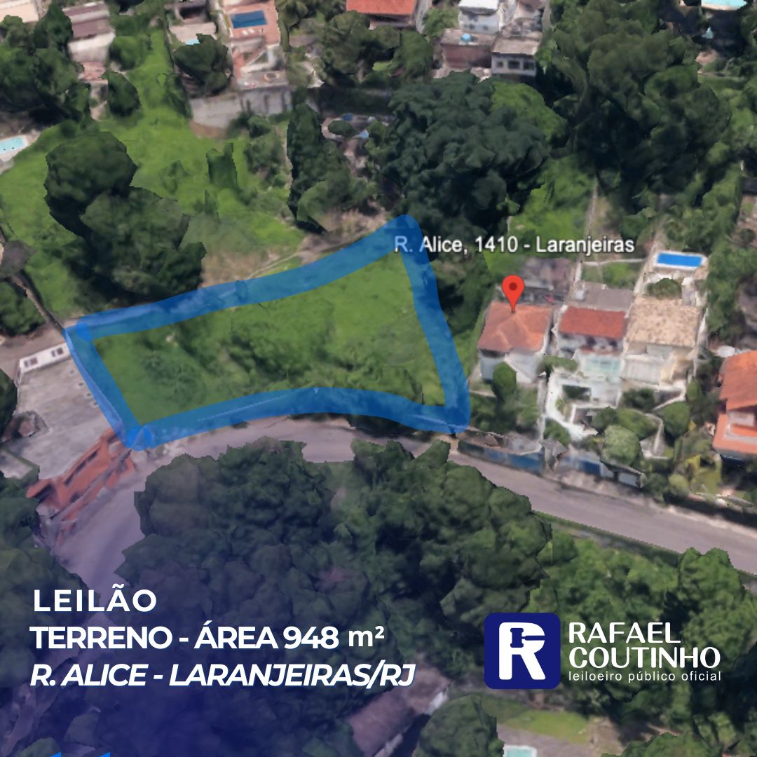 Imagem do imóvel Área 948 m² - Rua Alice em Laranjeiras/RJ - Terreno e respectivas construções. Pague em até 60 vezes.