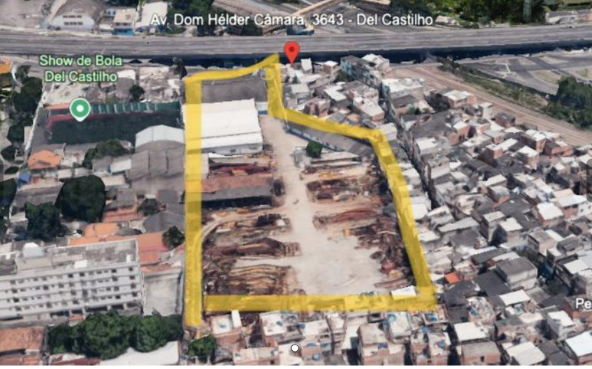 Área 5.093 m² - Del Castilho/RJ. Terreno e Respectivas Construções. Pague em até 60 vezes.