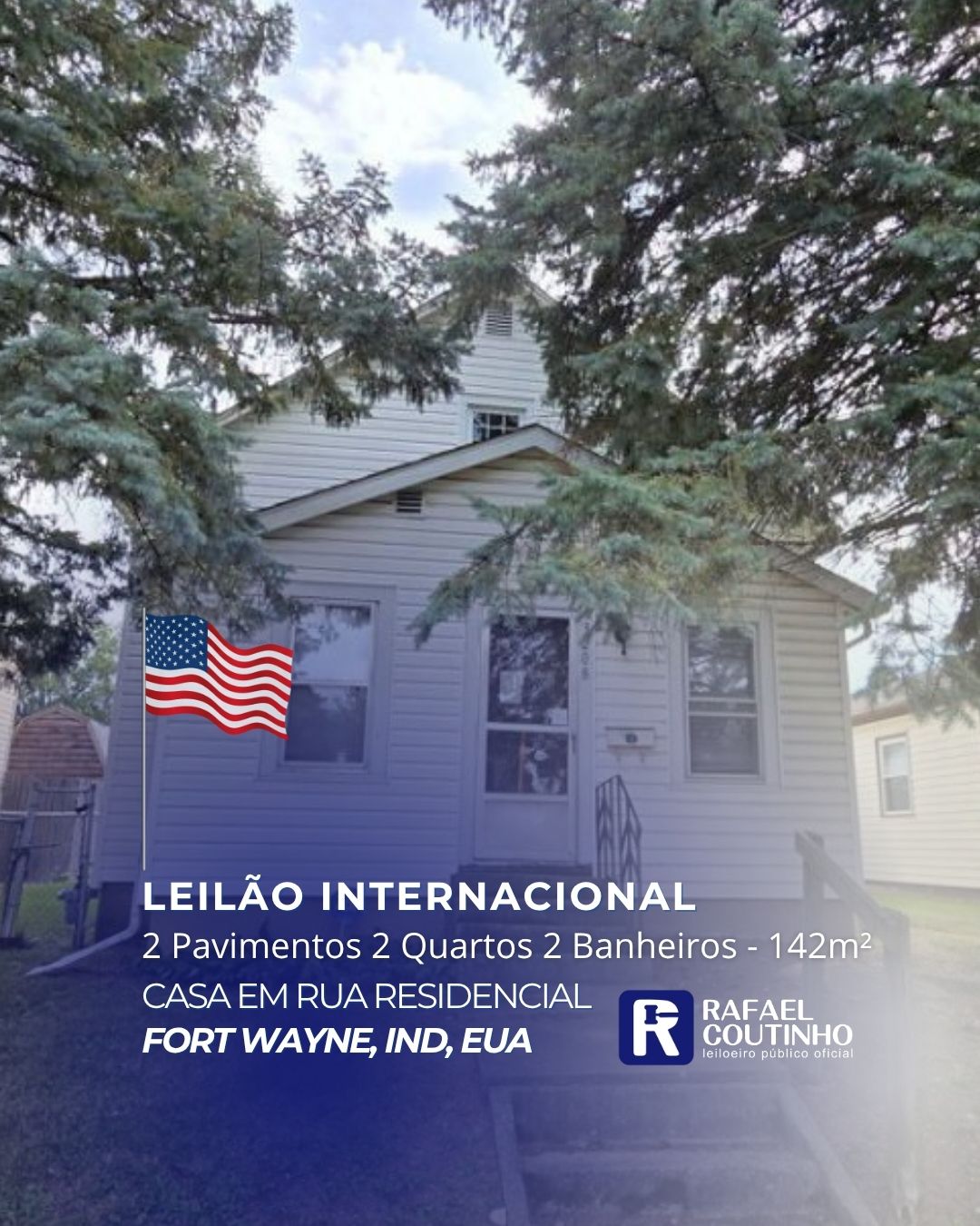 VDI-IND-1005/2025 - Casa 2 Pavimentos, 2 Quartos e 2 Banheiros em Fort Wayne, Indiana, EUA. Área construída 142,76m².