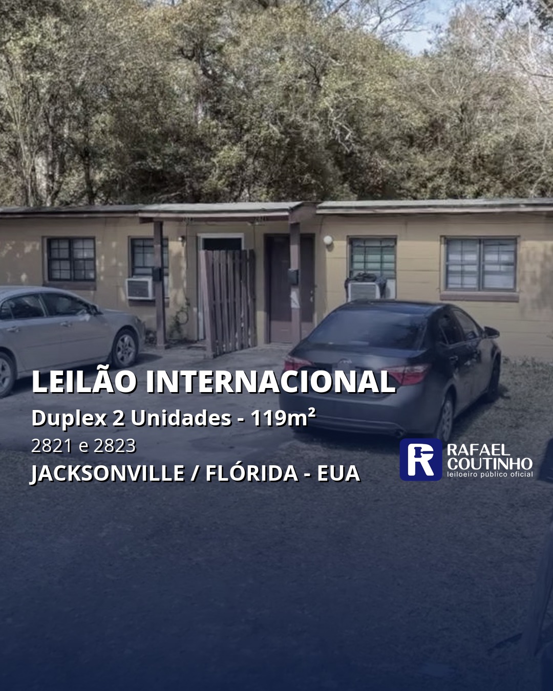 Duplex 2 Unidades 119 m² na 2821 e 2823, Jacksonville/FL, EUA. Venda Direta Internacional.