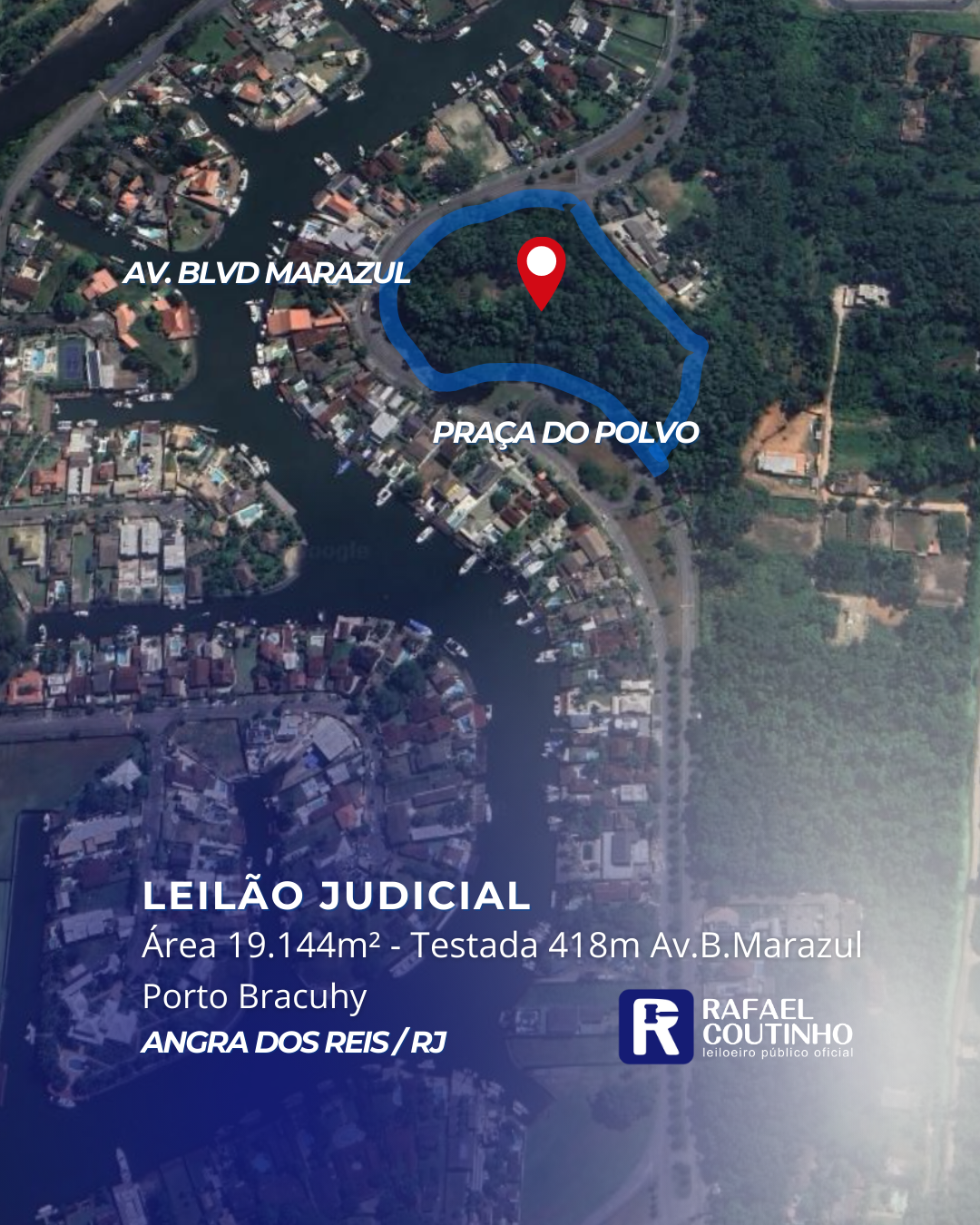 Área 19.144m² com testada de 418m para Av. Blvd. Marazul - Cond Porto Bracuhy, Angra dos Reis/RJ. Terreno e Respectivas Construções. Pague em até 60 vezes.