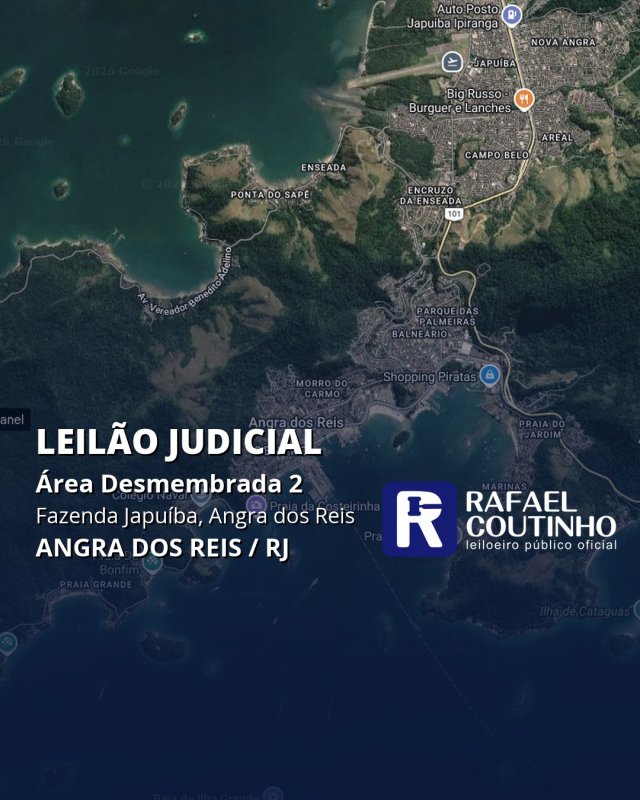 Área Desmembrada 2 da Fazenda Japuíba, Angra dos Reis/RJ. Pague em até 60 vezes.