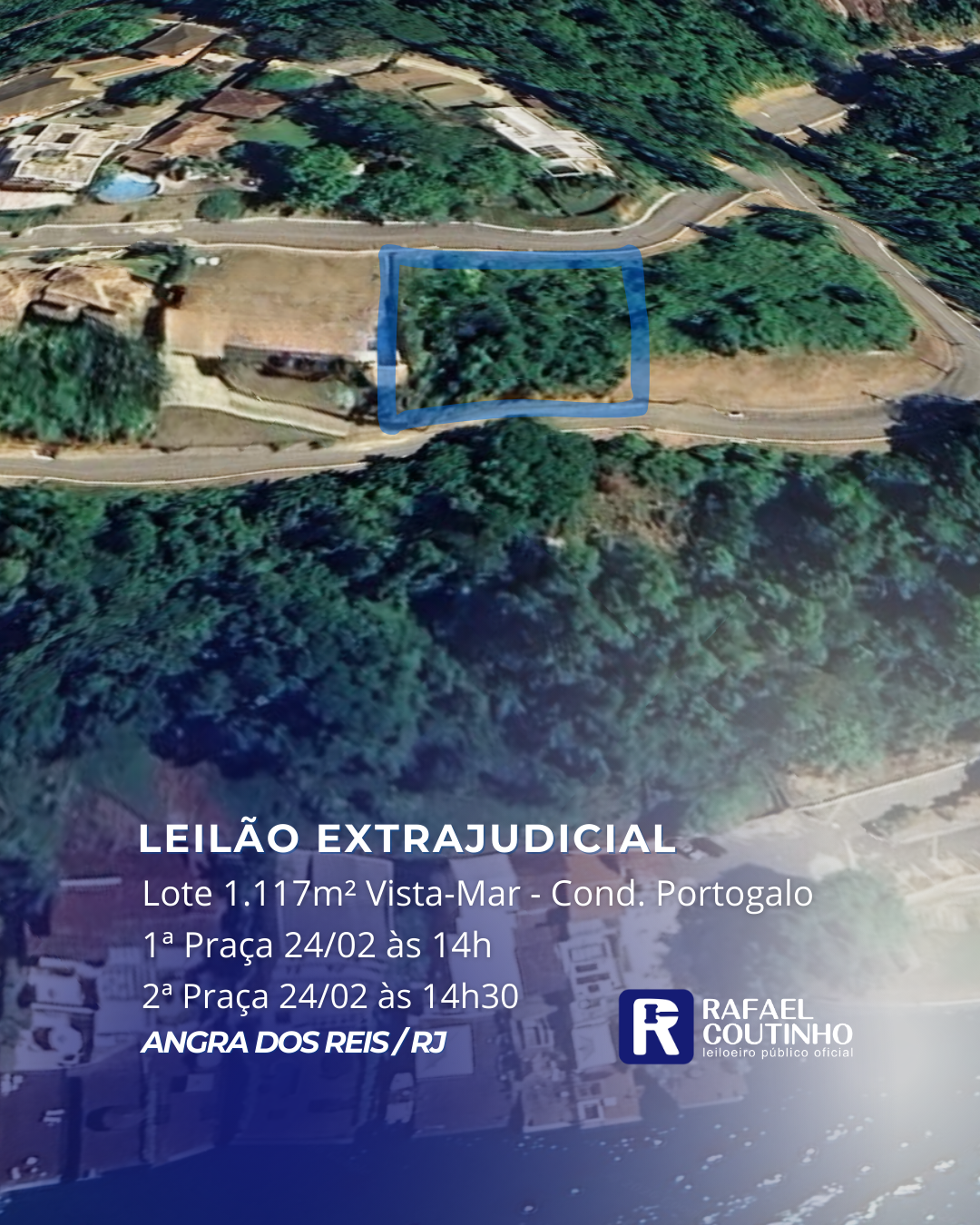 Lote de 1.117m2 com vista infinita mar no Condomínio Portogalo em Angra dos Reis/RJ.