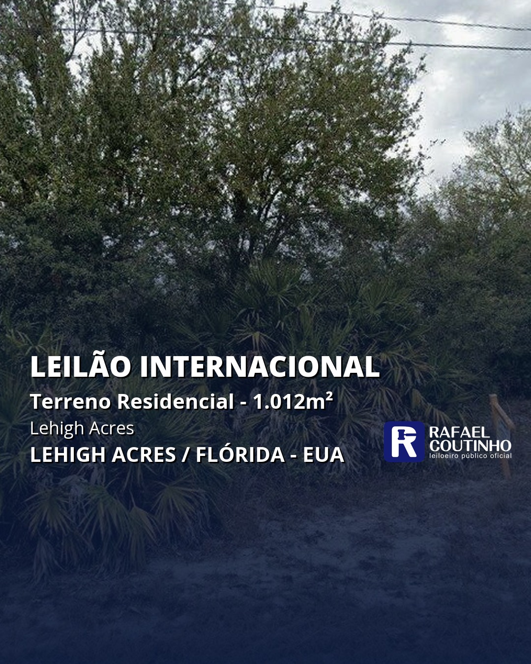 Terreno Residencial 1.011,72 m² em Lehigh Acres/FL, EUA. Venda Direta Internacional.