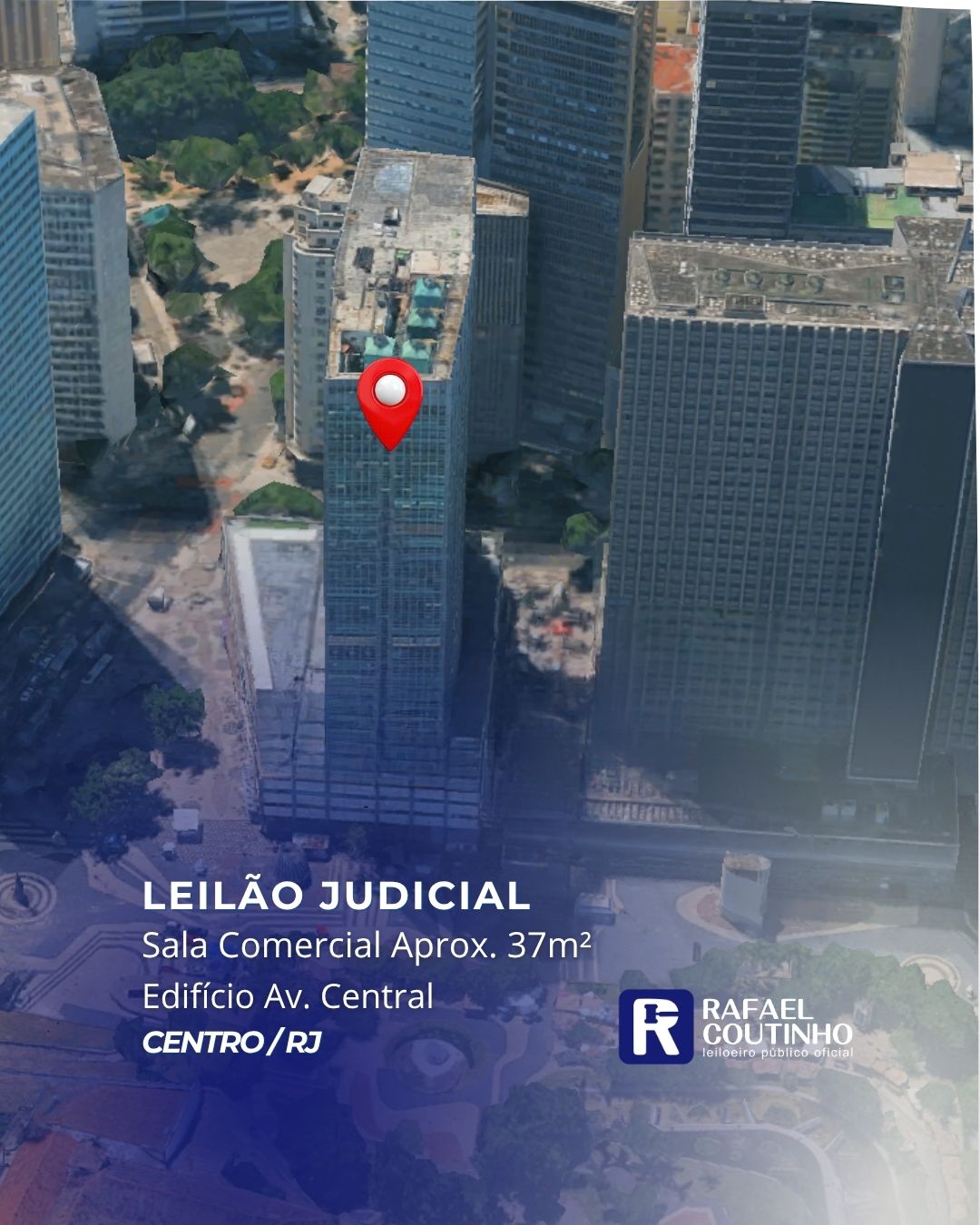 Sala Comercial nº836, Aprox. 37m² no Ed. Av. Central, Centro/RJ. Pague em até 60 vezes.