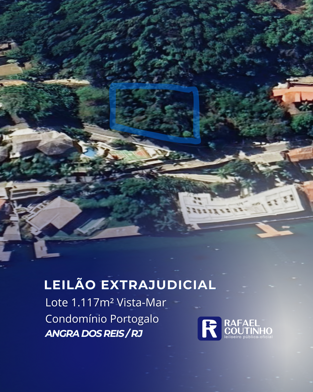 Lote de 1.117m2 com vista infinita mar no Condomínio Portogalo em Angra dos Reis/RJ.