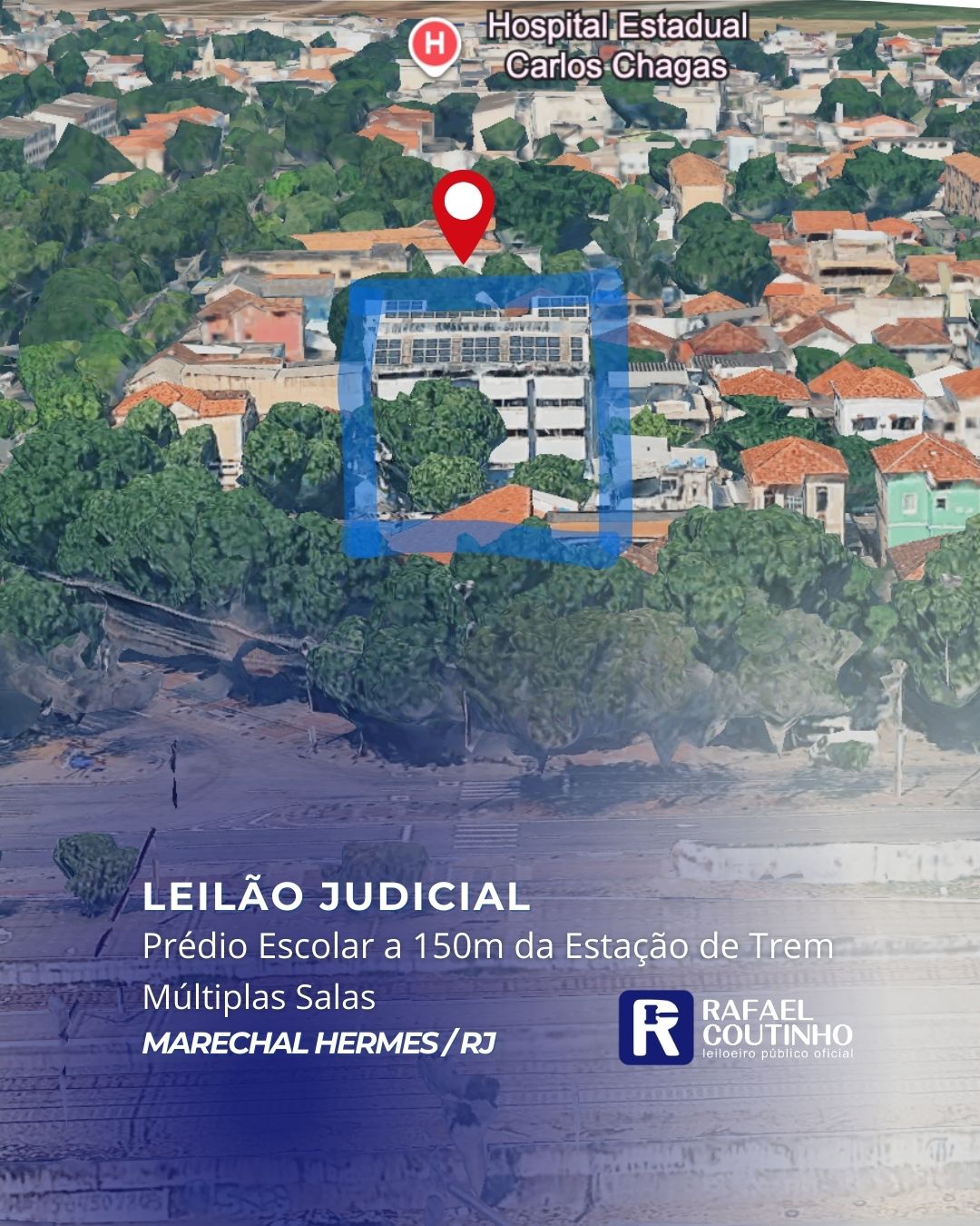 Prédio Escolar a Aprox. 150m da Estação de Marechal Hermes. Múltiplas salas de aulas e administrativas. Terreno e Respectivas Construções. Pague em até 60 vezes.