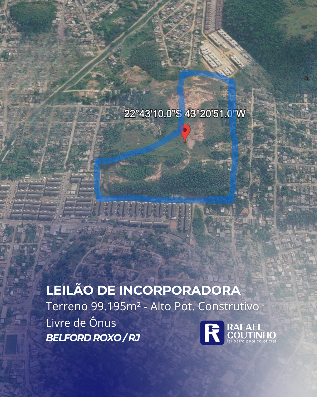 Lote de Terreno 99.195m² - Alto Pot. Construtivo, Livre de Ônus em Belford Roxo/RJ.