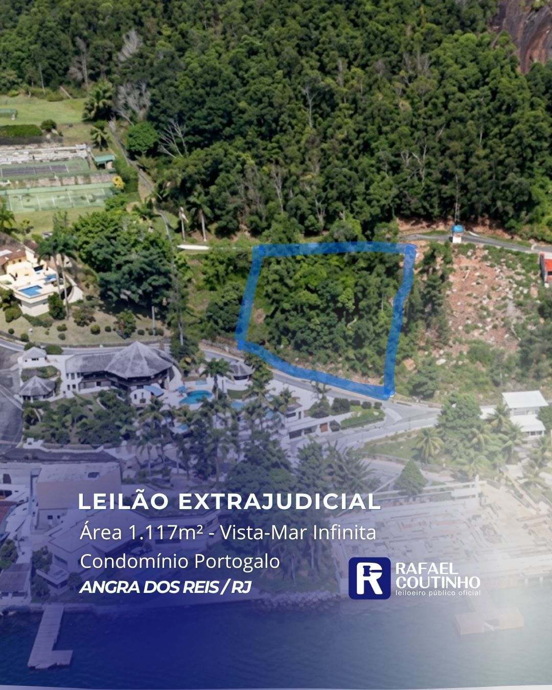 Lote de 1.117m2 com vista infinita mar no Condomínio Portogalo em Angra dos Reis/RJ.