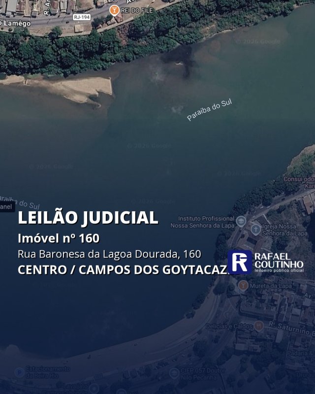 Imóvel nº 160 na Rua Baronesa da Lagoa Dourada, 160, Centro, Campos dos Goytacazes/RJ. Pague em até 60 vezes.